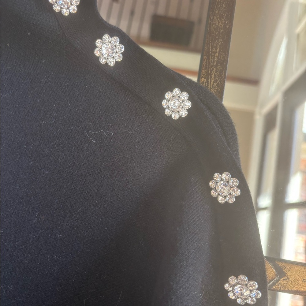 Tahari Black Turtleneck Sweater with Embellishments - Picture 2 of 4